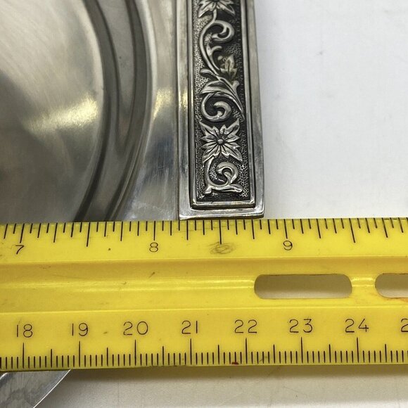 Vtg Mid Century Danish Mod Sauce/Gravy Boat Stainless Steel Attchd Saucer Ladle - Picture 8 of 12